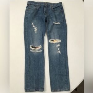 Levi's Women's Distressed Blue Straight Leg Jeans